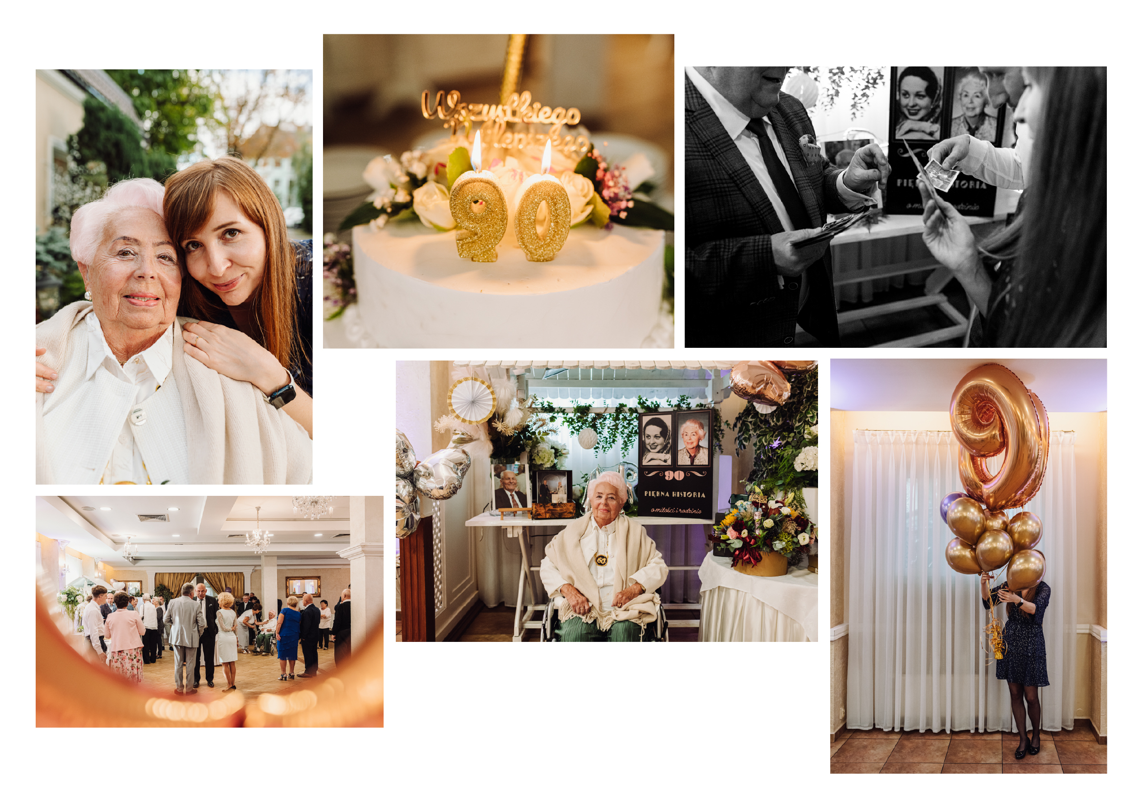 reportaż zdjęciowy, urodziny, impreza rodzinna Gliwice, fotograf śląsk, fotograf Gliwice, 90te urodziny, dworek u Hrabiego